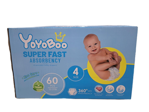 lot 31113 image: Yoyoboo Super Fast Absorbency Diapers Size 4 60 PCS