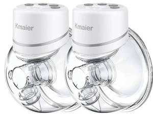 lot 31114 image: Kmaier Hands Free Breast Pump, Wearable Breast Pump, Portable Breast Pumps with 4 Modes & 12 Levels, Low-Noise and Painless, LED Electronic Display, 24mm Flange, 2 Pack - Retail $50