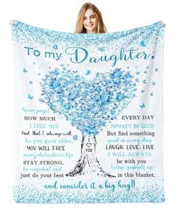 lot 31122 image: Daughter Birthday Gifts, Daughter Gifts from Mom, Birthday Gift for My Daughters Blanket 60x 50