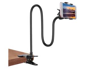 lot 31131 image: Gooseneck Bed Phone Holder, Flexible Long Arm Clip On Phone Holder for Bed, Desk, Headboard, Bedside, 360 Adjustable Cell Phone Clamp Mount Stand, All 4-7 Cellphone