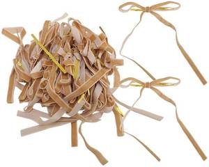 lot 31140 image: 48pcs Christmas Tree Bows Door Garland Decor Vintage Wreath Bow (Light Brown)