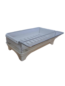 lot 31147 image: Caumic Sink Caddy Sponge Holder for Kitchen, Sink Countertop Organizer with Drip Tray for Storing Soap Dispensers and Kitchen Accessories (Cream White