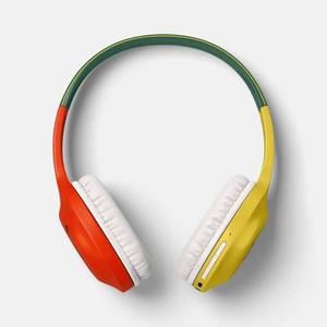 lot 1382 image: Wireless Built-In-Microphone Headphones - heyday  YellowOrangeGreen On-Ear, USB-C Compatibility
