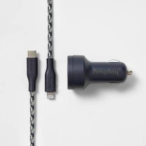 lot 1401 image: 6 Lightning to USB-C Power Delivery Car Charging Kit - heyday Dusk Blue