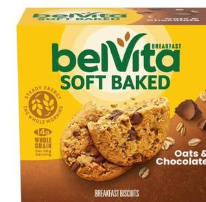 lot 16347 image: PACK OF 6-belVita Soft Baked Breakfast Bars, Oats & Chocolate, 5 Packs (1 Biscuit Per Pack)- Best used by 21Jan 2026