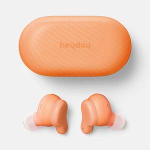lot 23748 image: True Wireless Earbuds Active Noise Cancelling - heyday Translucent Peach Built-In Microphone, Water-Resistant, 6-Hour Battery Life