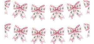 lot 23792 image: Oudain 4 Pack Pink Bow Christmas Garland Banner Pink Coquette Christmas Bow Hanging Bunting Banner Flags for Xmas Birthday Bridal Shower Wedding Engagement Bachelorette Girl Baby Shower Supplies