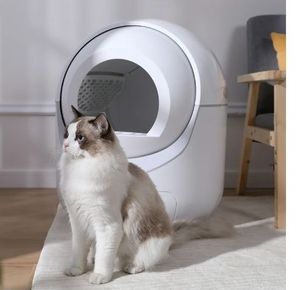 lot 30423 image: Smart Automatic Cat Litter Box, Self Cleaning Litter Box, App Control, Support 5G & 2.4G WiFi for Multiple Cats - Retail $170