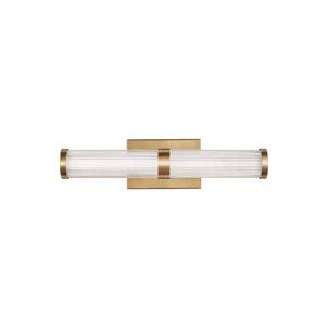 lot 30427 image: Syden19 in. 1-Light Small Satin Brass LED Vanity Light - Retail $179