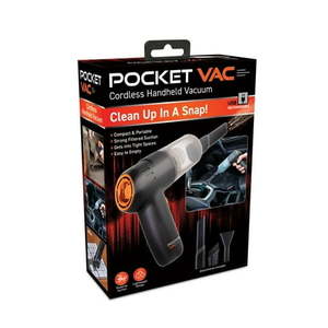 lot 30455 image: Pocket Vac Rechargeable Handheld Vacuum with Accessories - New - Cordless - Portable