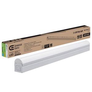 lot 30463 image: Commercial Electric 2 ft. 17-Watt Equivalent Plug-in Direct Wire Integrated LED White Linkable Strip Light Fixture 900 Lumens 4000K