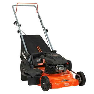 lot 30471 image: YARDMAX 21 in. 170cc 3-in-1 Gas Walk Behind Push Lawn Mower with High Rear Wheels - Retail $258