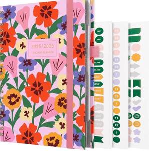 lot 31180 image: And Per Se Teacher Planner 2025-2026 Academic Year -Teacher Lesson Planner from July 2025 to June 2026, 8.5 x 11, Weekly & Monthly Planning for Teachers with Monthly Tabs, Stickers (Elegant Florals)