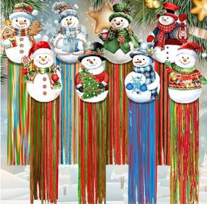 lot 31210 image: 8pcs Christmas Windsocks Outdoor Hanging Decorations with Tassels Snowman Yard Decorations for Outside 3.3ft Xmas Decorative Signs for Wall Tree Home Lawn Yard Party Supplies Garden Decor 2 Pack