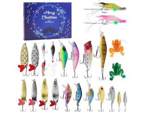 lot 31214 image: Fishing Advent Calendar 2025, 24 Day Fishing Lure Countdown Calendar, Xmas Fishing Gift Christmas Countdown Fish Tackle Set Fishing Tackle for Father Lovers Boyfriend Brother
