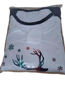 lot 31216 image: Family Matching Christmas Pajamas Set, Cute Elk Sleepwear Womens 2xl