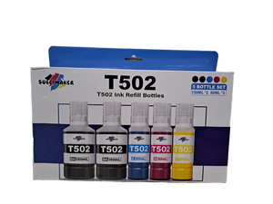 lot 31224 image: T502 Ink Refill Bottles 5 Bottle Set 150ML 2 80ML 3 -
