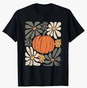 lot 31226 image: Fall Pumpkin Shirts for Women Cute Pumpkin V Neck Shirt Thanksgiving Graphic Tees Halloween Pumpkin Tops Medium