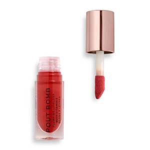 lot 3033 image: Revolution Beauty London, Pout Bomb Plumping Lip Gloss, High Shine, Rich Glossy Pigment, Infused with Vitamin E, Juicy Red, 0.15 fl oz