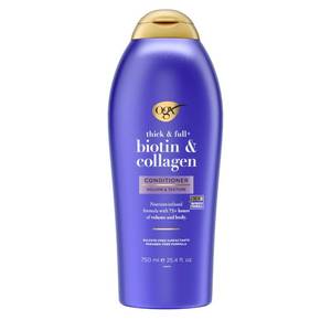 lot 3086 image: OGX Thick & Full  Biotin & Collagen Volumizing Conditioner, Nutrient-Infused Conditioner  Vitamin B7 Biotin Gives Hair Volume & Body for 72 Hours, Sulfate-Free Surfactants, 25.4 fl. oz