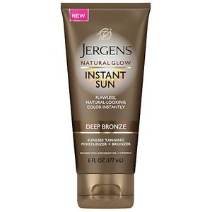 lot 3124 image: Jergens Natural Glow Instant Sun Sunless Self Tanning Moisturizer And Bronzer Deep Bronze  6 Oz
