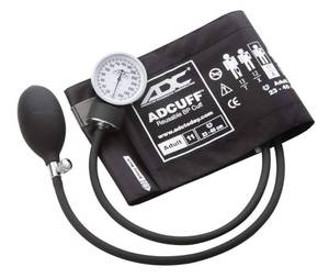 lot 3128 image: ADC Adult Cuff Arm Aneroid Sphygmomanometer Unit 2-Tubes Orange 1 Each