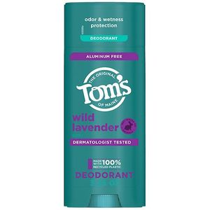 lot 3130 image: Toms of Maine Wild Lavender Natural Deodorant  Aluminum Free  Clear Application  Odor &amp Wetness Protection  Naturally Derived Ingredients  3.25 oz