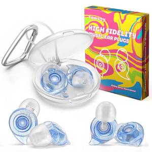 lot 3132 image: Ear Plugs for Concerts, 2 Pairs High Fidelity Ear Plugs with Acoustic Filter NRR of 22 and 24dB Noise Reductions for Festival, Nightclub, DJs, Musicians, Noisy Workplace(Blue)