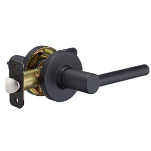 lot 3176 image: Amazon Basics Contemporary Madison Door Lever - Passage - Matte Black, 1-Pack