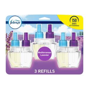 lot 3177 image: Febreze Plug in Air Fresheners, Mediterranean Lavender, Odor Eliminator for Strong Odors, Scented Oil Refill (3 Count)
