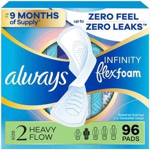 lot 3178 image: Always Infinity Pads with Wings - Size 2 - Heavy - Unscented - 32ct