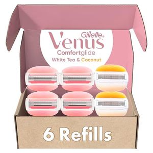 lot 3187 image: Gillette Venus ComfortGlide White Tea 4 count, with Gillette Venus ComfortGlide plus Olay 2 count, Womens Razor Blade Refills
