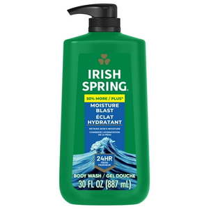 lot 3196 image: Irish Spring Mens Body Wash  Moisture Blast Body Wash for Men  All Skin Types  30 fl oz Bottle