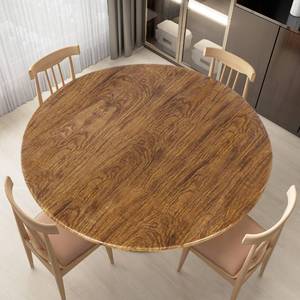 lot 3211 image: LUSHVIDA Round Waterproof Table Cover Elastic Vinyl Fitted Tablecloth Elastic Edged Plastic Table Cloth (Pine, Best for Up to 45-56 Round)