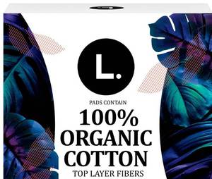 lot 3220 image: L. Ultra Thin Pads for Women, Overnight Absorbency, Organic Cotton Top Layer, Unscented Pads with Wings, 24 Count