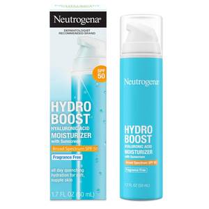 lot 3289 image: Neutrogena Hydro Boost Hyaluronic Acid Face Moisturizer with Sunscreen, Broad Spectrum SPF 50, Fragrance Free Facial Moisturizer to Hydrate & Soothe Dry Skin, 1.7 fl. oz