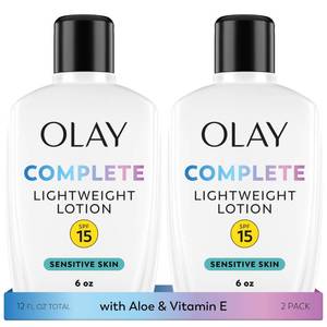 lot 3312 image: Olay Complete Lotion Moisturizer with SPF 15 Sensitive, 6.0 oz each, 2-pack