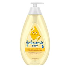 lot 3314 image: Johnsons Baby Head-To-Toe Baby Wash & Shampoo  Aloe & Vitamin B5, 2-in-1 Bath Wash Gently Cleanses Newborns Delicate Skin & Hair, Hypoallergenic, No Added Parabens, Dyes & Sulfates, 27.1 fl. oz