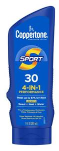 lot 3320 image: Coppertone Sport Sunscreen Lotion SPF 30, Sweat, Heat and Water Resistant Sunblock, Lightweight, Oxybenzone Free, Sunscreen, 7 Fl Oz Bottle