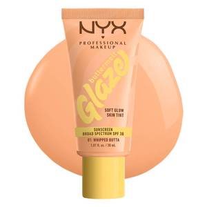 lot 3328 image: NYX PROFESSIONAL MAKEUP Buttermelt Glaze Soft Glow Skin Tint with SPF 30, Up To 12HR Wear, 01 Whipped Butta