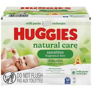 lot 3360 image: Huggies Natural Care Sensitive, Fragrance-Free Baby Wipes Refill Pack, Unscented, 208 wipes