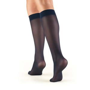 lot 3388 image: Truform Women s Stockings  Knee High  Sheer 8-15 mmHg  Navy  Medium