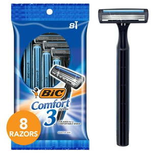 lot 3446 image: BIC Comfort 3 Disposable Men s Razor  3 Blade Razor for a Comfortable Shave  8-Count