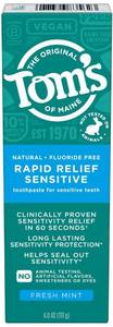 lot 3455 image: Toms of Maine Fluoride-Free Rapid Relief Sensitive Toothpaste, Fresh Mint, 4 oz.