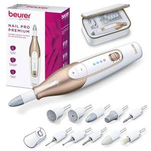 lot 3544 image: Beurer MP64 Nail Drill Kit, Cordless Electric Nail File with 10 Attachments and LED Light, Electric Manicure Set with Adjustable Speed, E-File for Manicure and Pedicure, with Storage Case