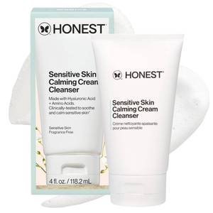lot 3559 image: Honest Beauty Sensitive Skin Calming Cream Cleanser, Gently Cleanses Hydrates Calms, Hypoallergenic, Fragrance-Free, Vegan, 4 fl oz