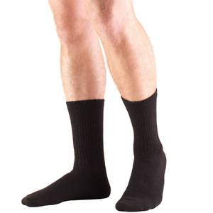 lot 3575 image: Truform Medical Compression Socks for Men and Women, 8-15 mmHg Crew Length to Mid-Calf, Black, Medium