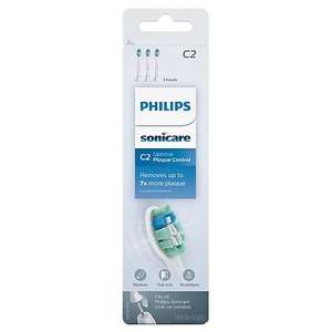 lot 3594 image: Philips Sonicare C2 Plaque Control - Genuine Replacement Electric Toothbrush Heads  White  3 Pack  HX902365