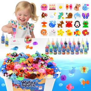 lot 1729 image: Magic Water Elf Toy Kit, Waters Pets, Aqua Fairy Water Gel Kit with 20 Magic Gels & 24 Shape Molds, DIY Squishy Maker, Summer Activities for Kids��Make Your Own Squishies Toys Crafts for Boys & Girls