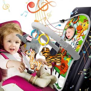 lot 1758 image: TOYMNI Car Seat Toys for 6-12 Months - Musical Pedal Piano with Baby Mirror, Squeaky Sensory Soft Animal Toys for Rear Facing Carseats